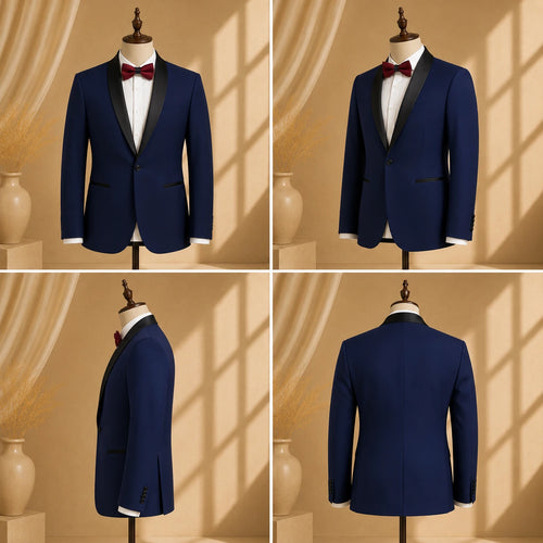 YATHOCHIT Premium Dark Blue Tuxedo Blazer for Men