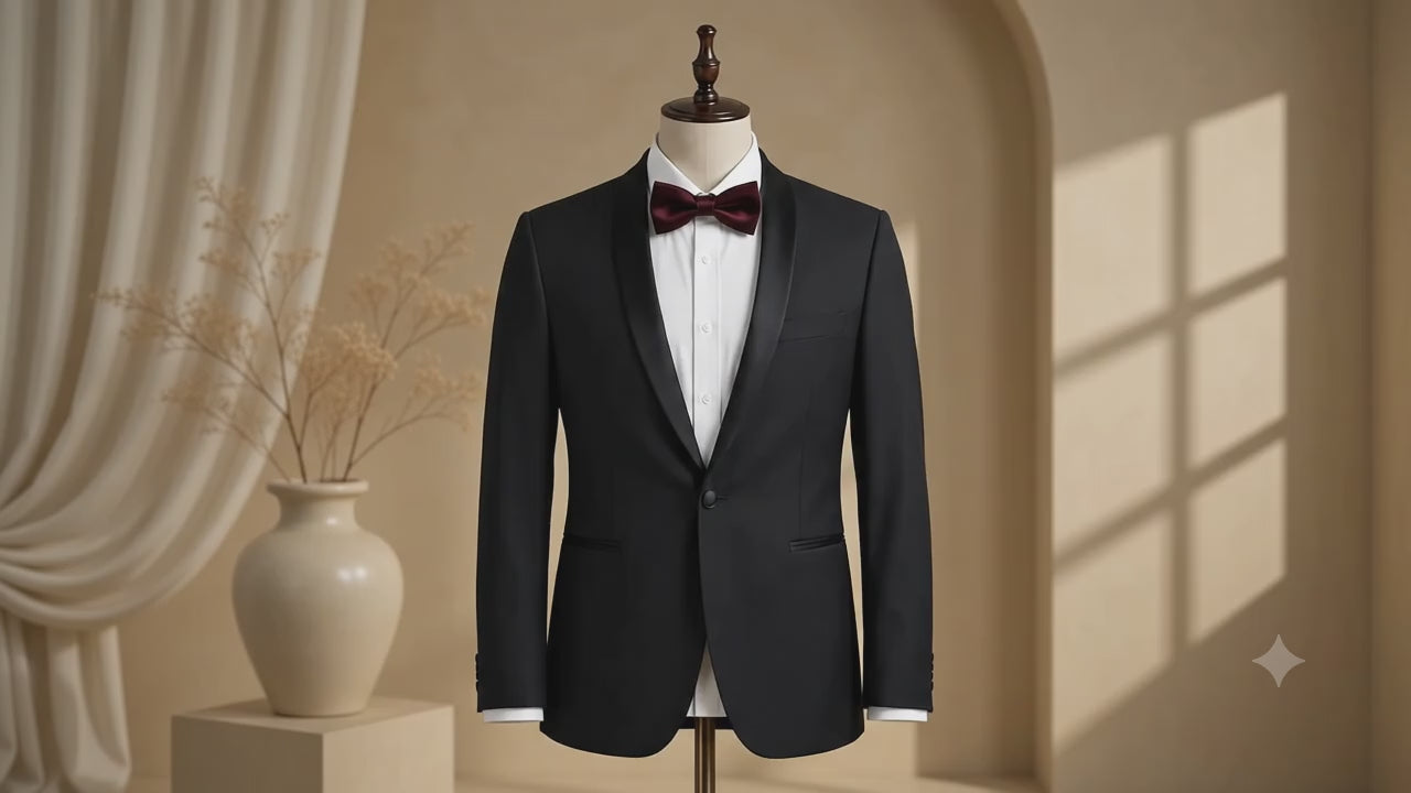 YATHOCHIT Premium Black Tuxedo Blazer for Men