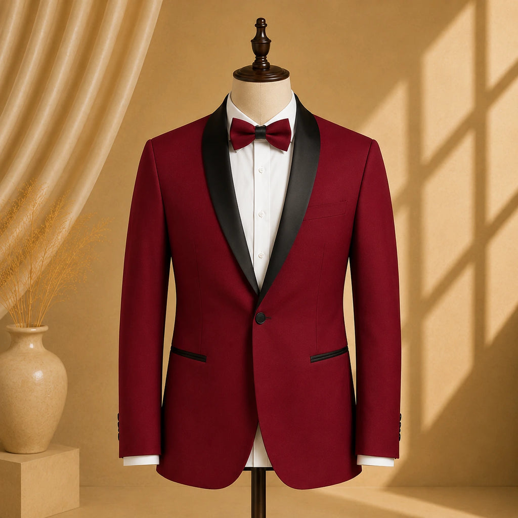 YATHOCHIT Premium Red Tuxedo Blazer for Men