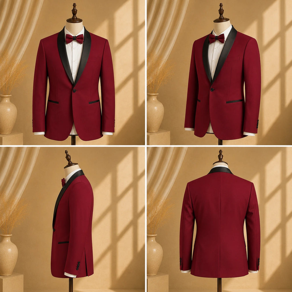 YATHOCHIT Premium Red Tuxedo Blazer for Men