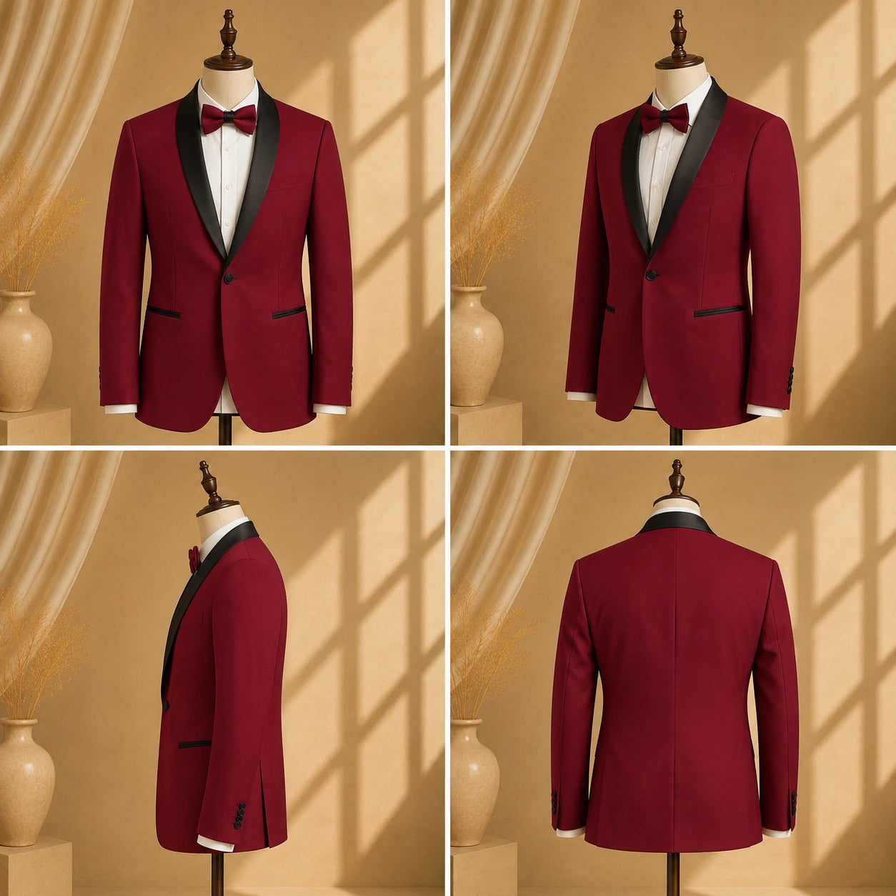 YATHOCHIT Premium Red Tuxedo Blazer for Men