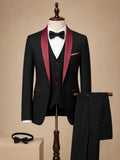 YATHOCHIT Premium black Red Tuxedo Suit With Trouser and Bow for Men