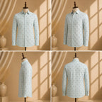 Premium Men's Cotton Shirt Blue Printed | Luxury Cotton Shirt for Casual, Wedding & Party Wear