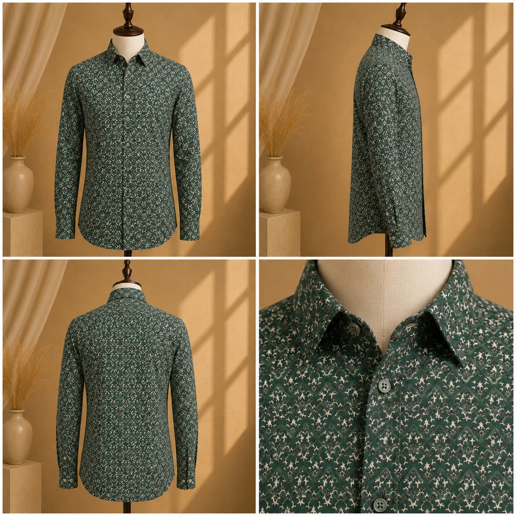 Premium Men's Cotton Printed Shirt | Luxury Cotton Shirt for Casual, Wedding & Party Wear