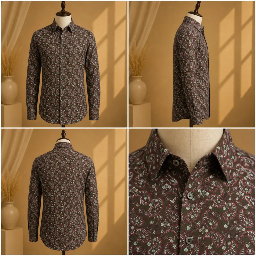 Premium Men's Cotton Printed Shirt | Luxury Cotton Shirt for Casual, Wedding & Party Wear