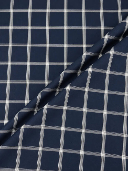 Premium Men's Cotton Shirt Blue Checks | Luxury Cotton Shirt for Casual, Wedding & Party Wear