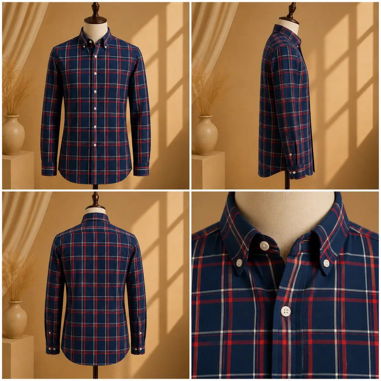 Premium Men's Cotton Shirt Checkered | Luxury Cotton Shirt for Casual, Wedding & Party Wear