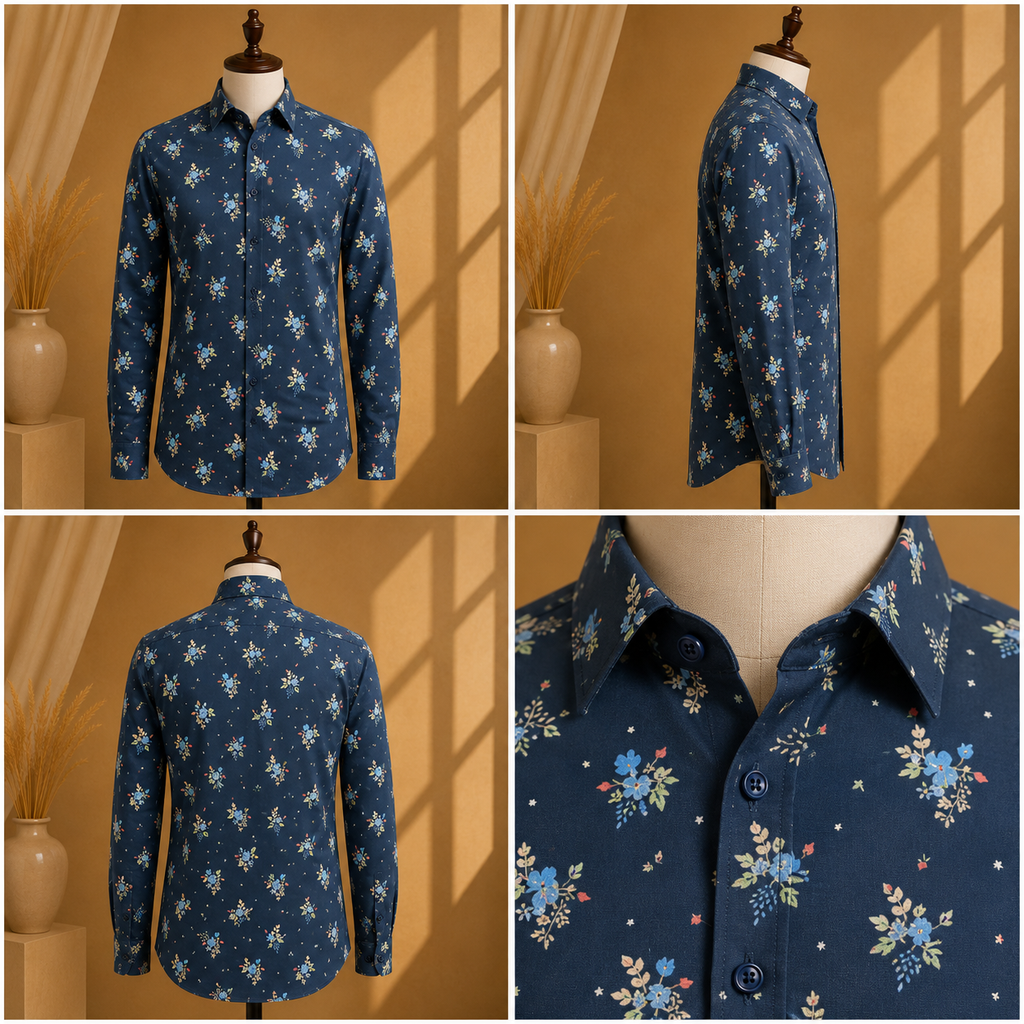 Premium Men's Cotton Printed Shirt | Luxury Cotton Shirt for Casual, Wedding & Party Wear