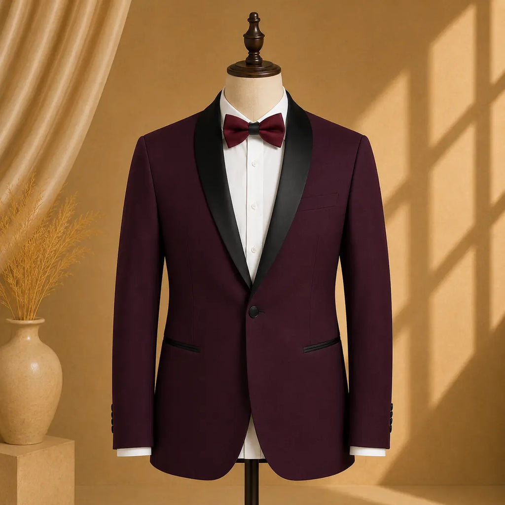 YATHOCHIT Premium Wine Tuxedo Blazer for Men